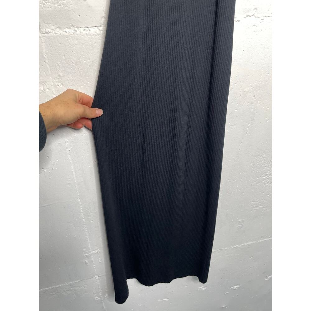 WSLY Black Ribbed Midi Dress Sleeveless Size Small - Picture 9 of 9